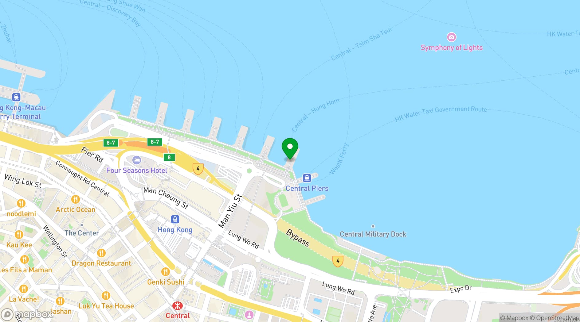 Map showing Hong Kong Maritime Museum