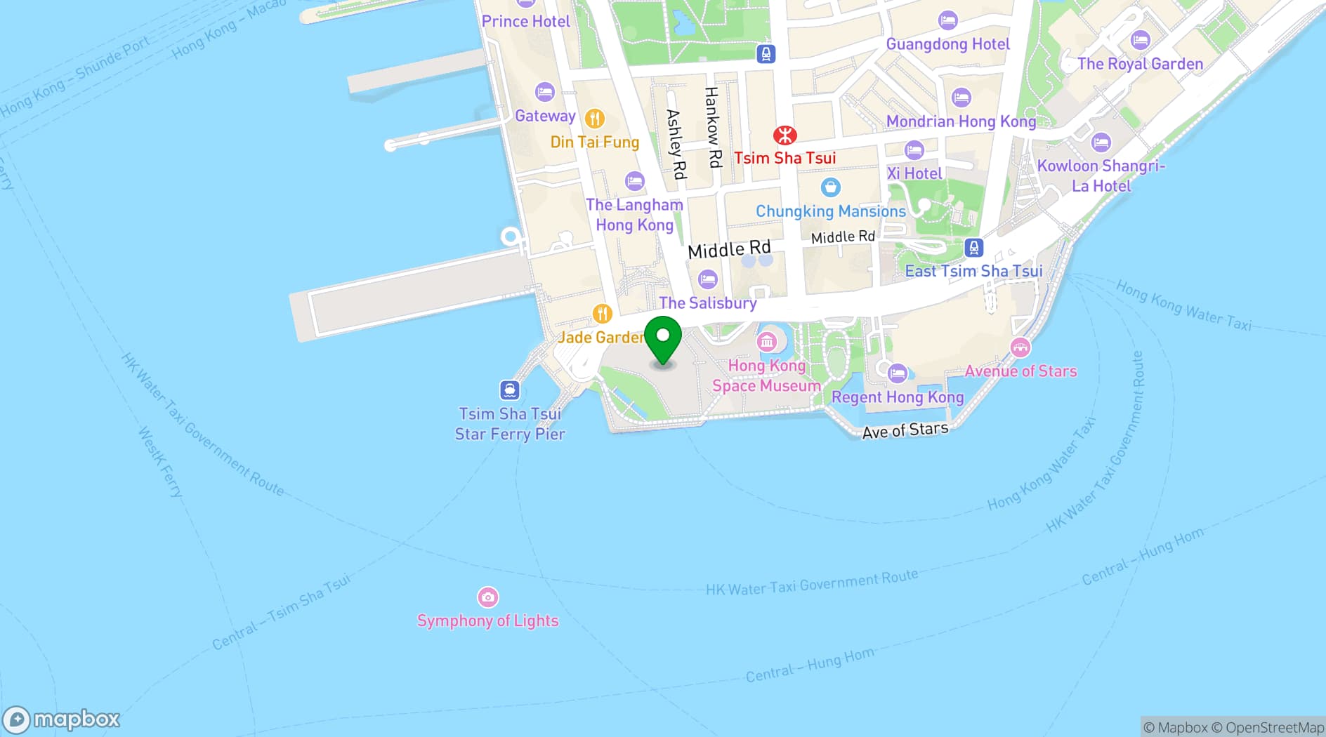 Map showing 香港文化中心