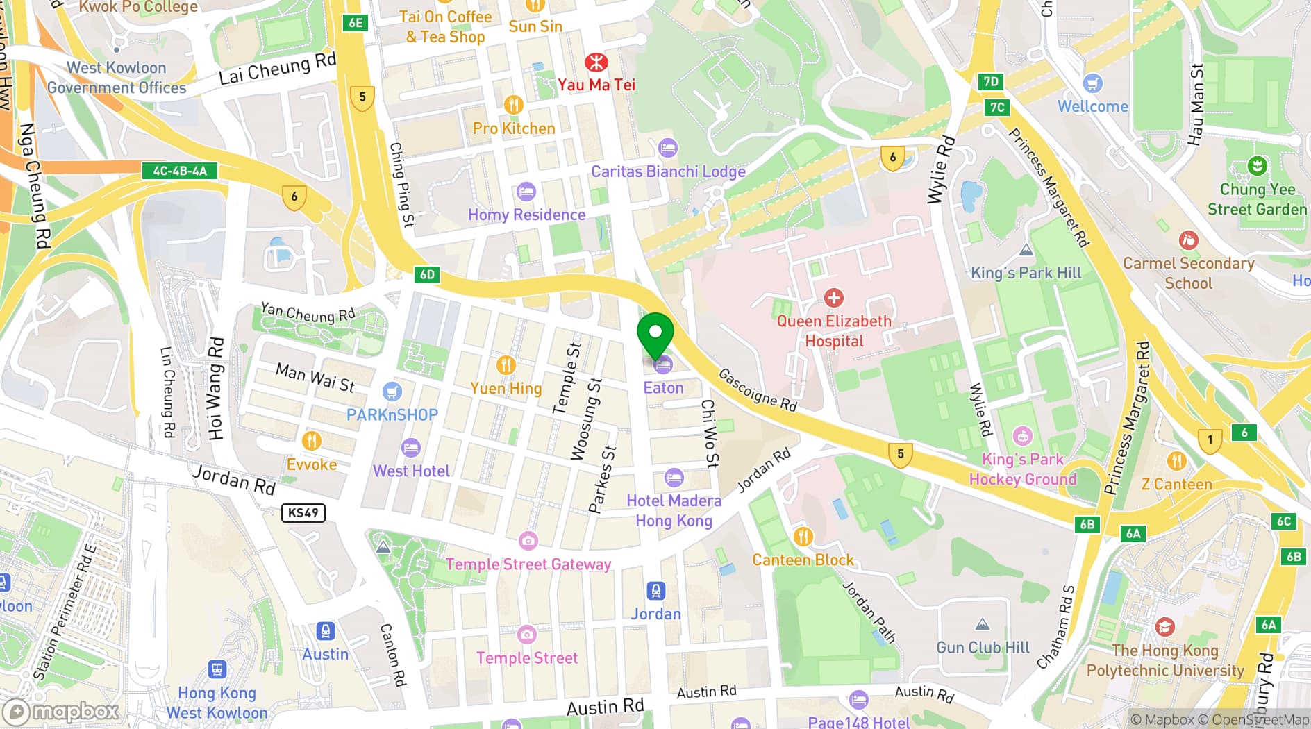 Map showing Eaton Club