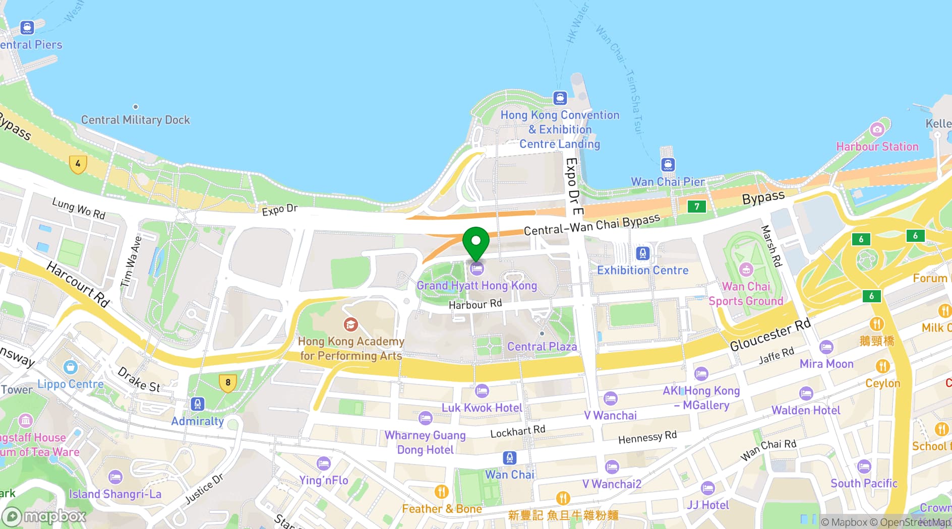 Map showing W Hong Kong