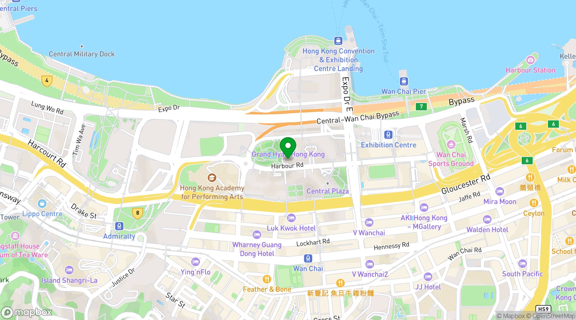 Map showing The Grand Hyatt