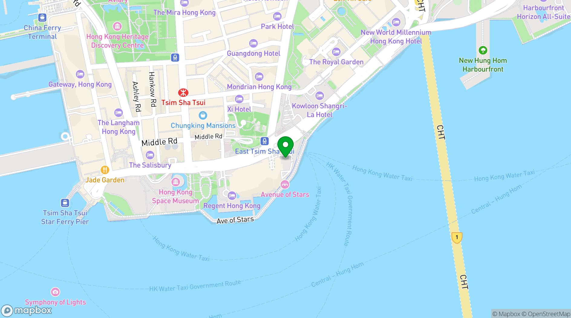 Map showing Rosewood Hong Kong