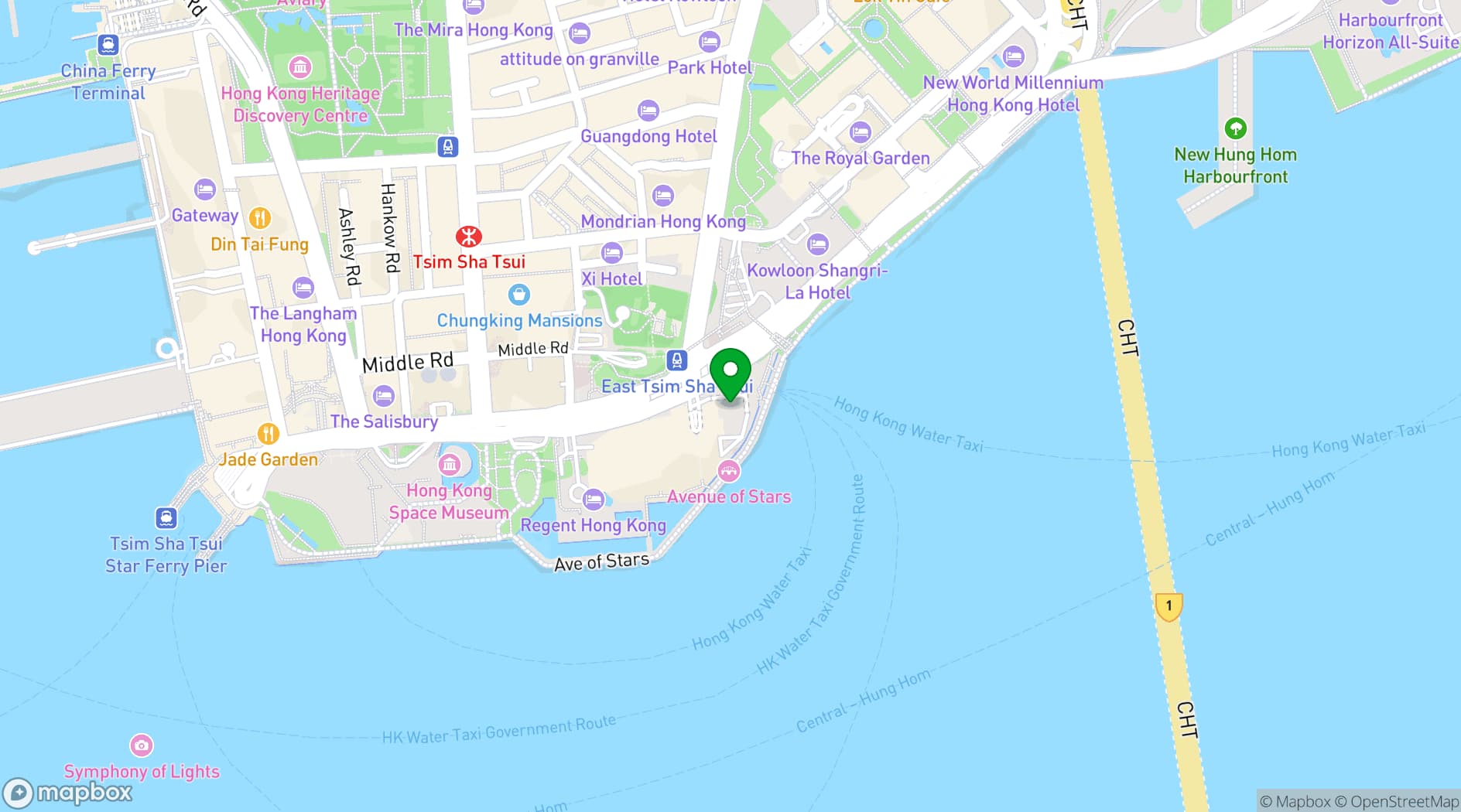 Map showing aqua Hong Kong
