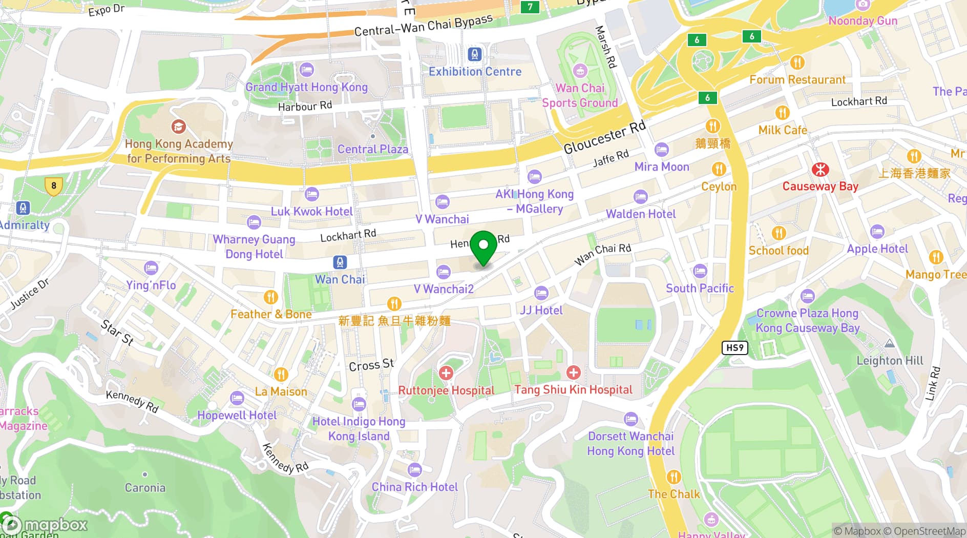 Map showing Carbone Hong Kong