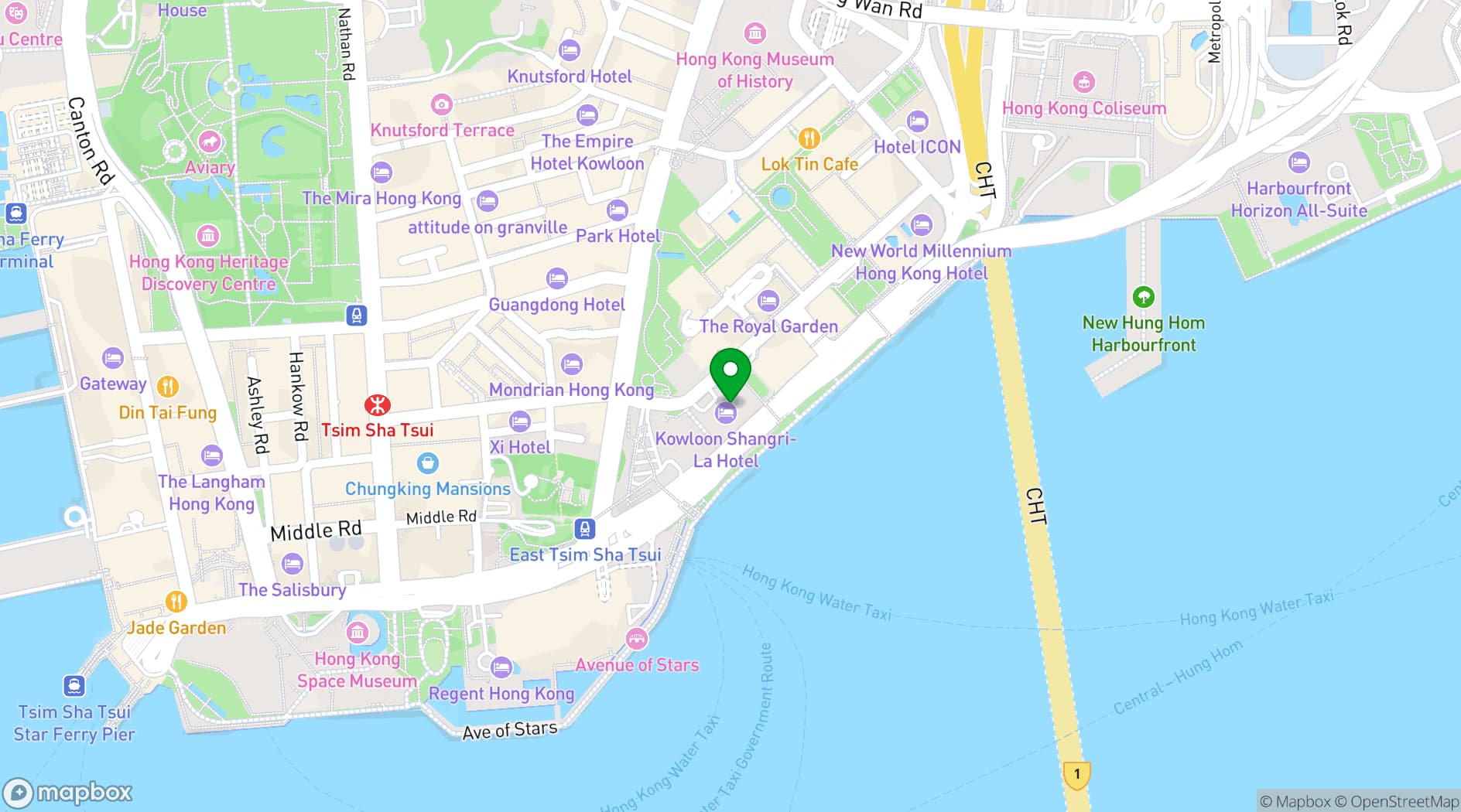 Map showing Harbour Grand Hong Kong