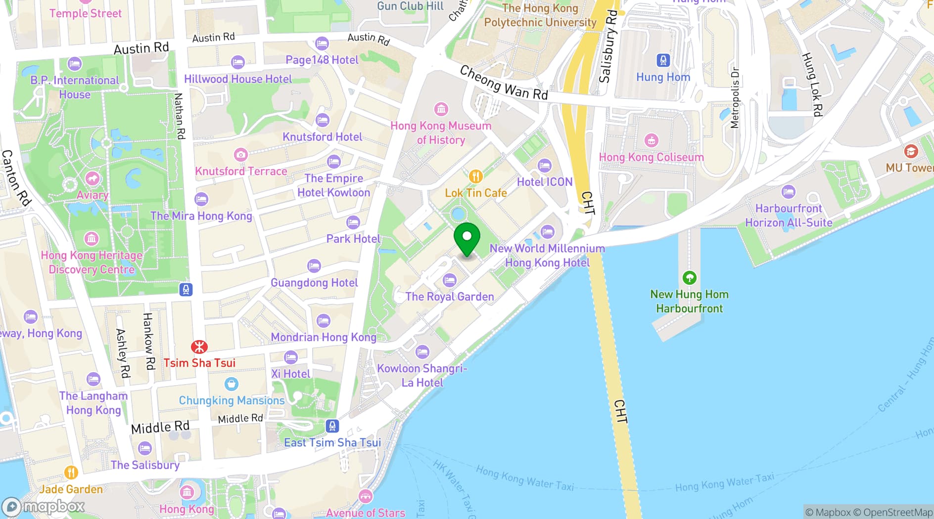 Map showing Regal Hongkong Hotel