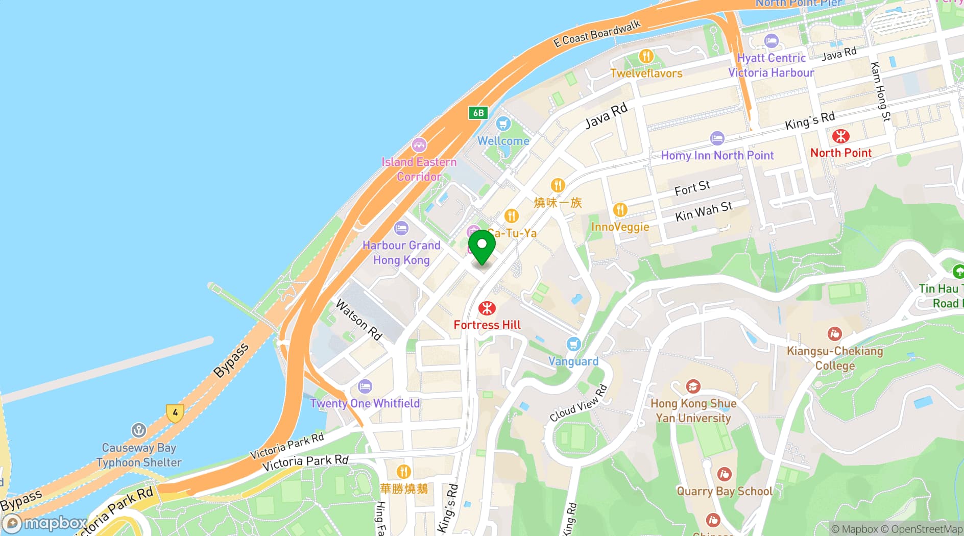 Map showing iclub Fortress Hill Hotel
