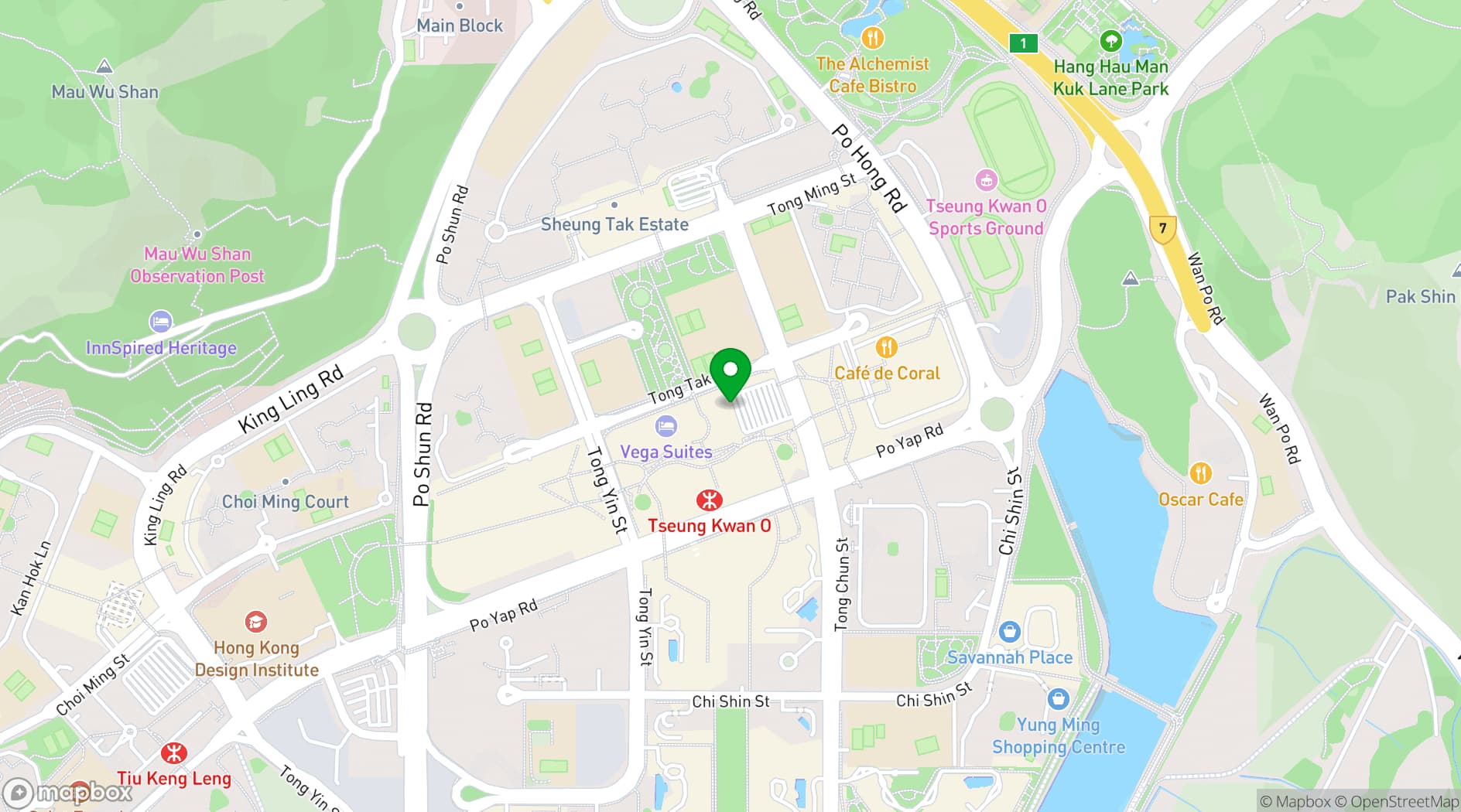 Map showing Crowne Plaza Hong Kong Kowloon East