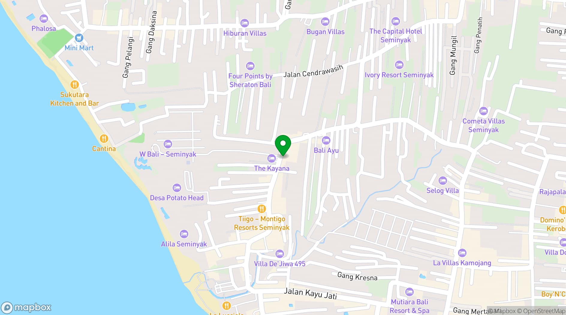 Map showing Da Maria