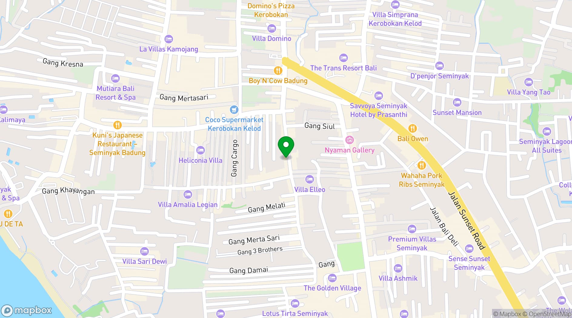 Map showing Zibiru Restaurant