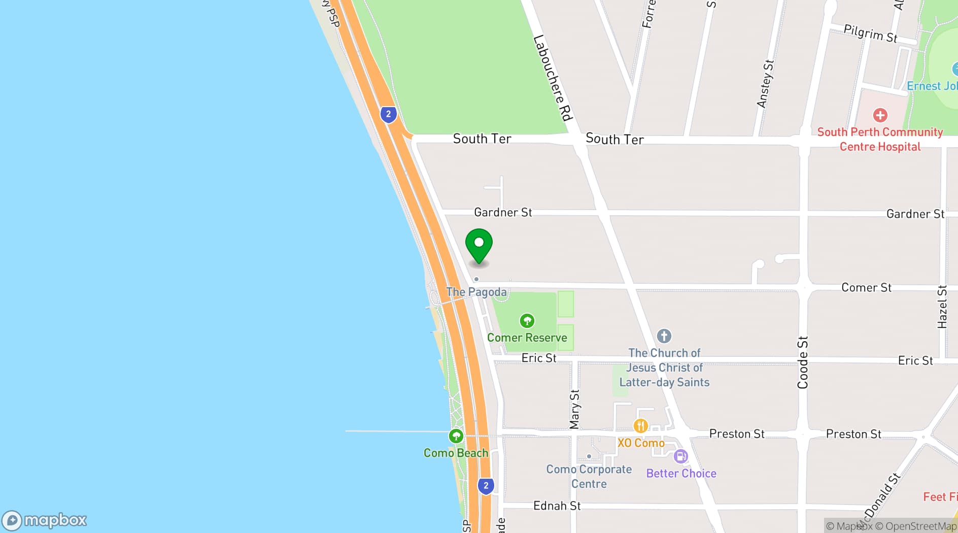 Map showing Pagoda Resort & Spa