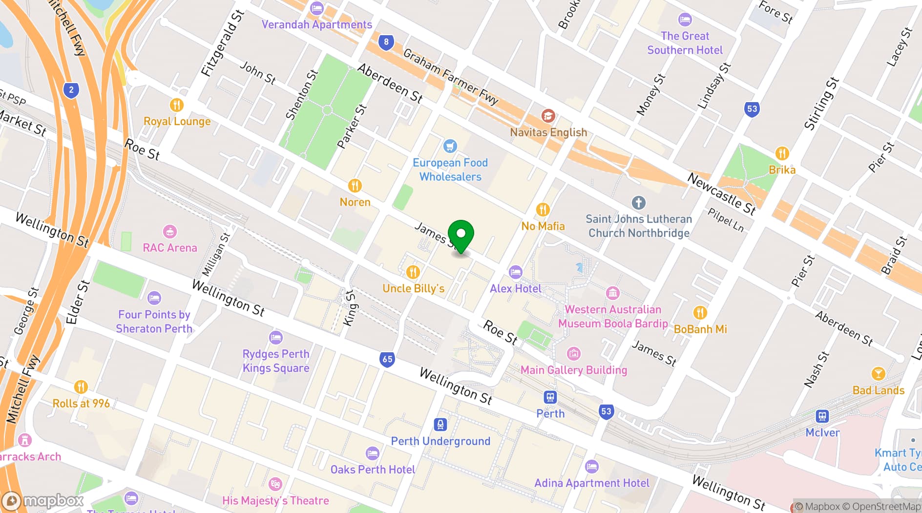 Map showing Connections Nightclub