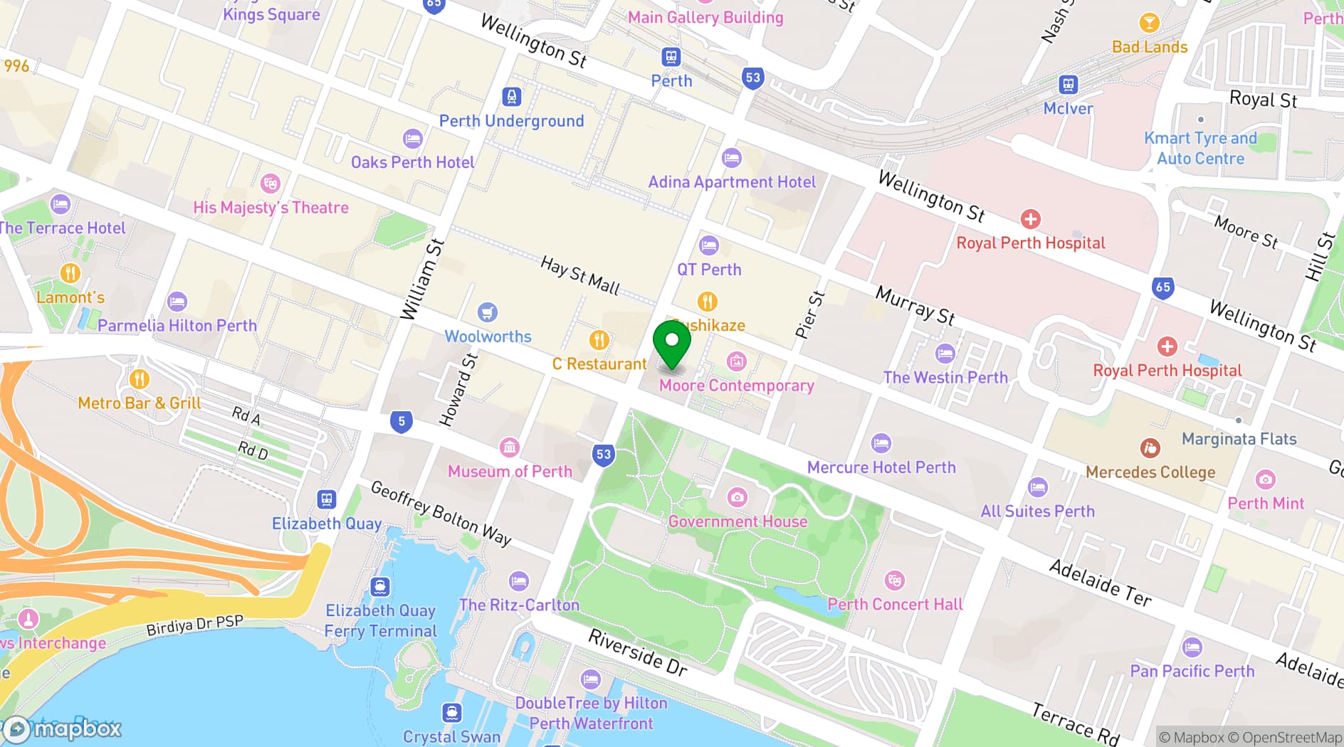 Map showing State Buildings