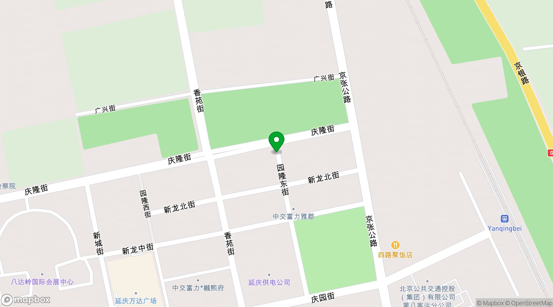 Map showing Beijing Marriott Hotel Yanqing