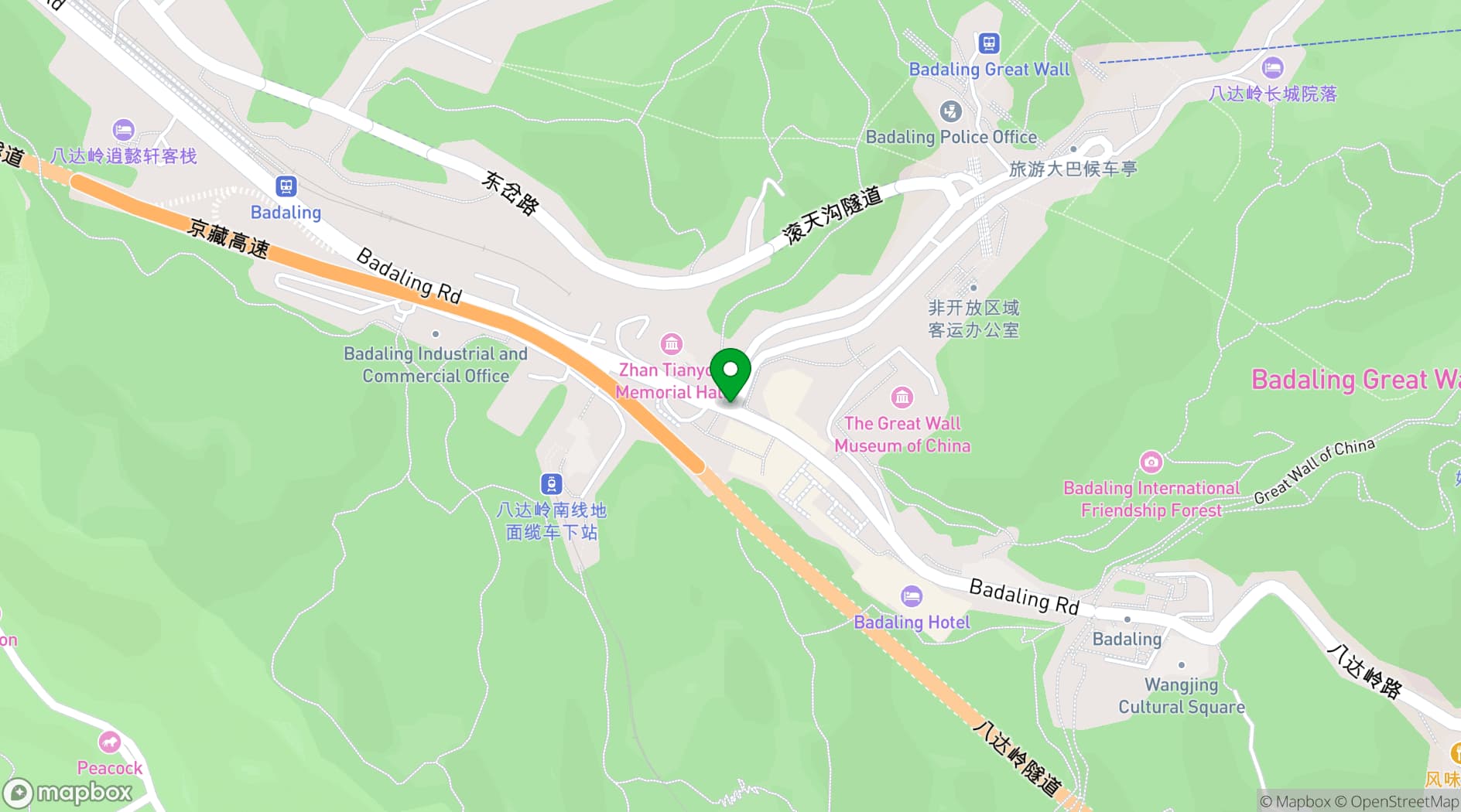 Map showing Beijing Greatwall Hotel