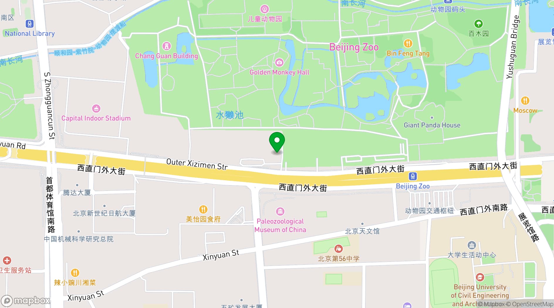 Map showing Beijing NewCentury Hotel (Hotel Nikko New Century Beijing)