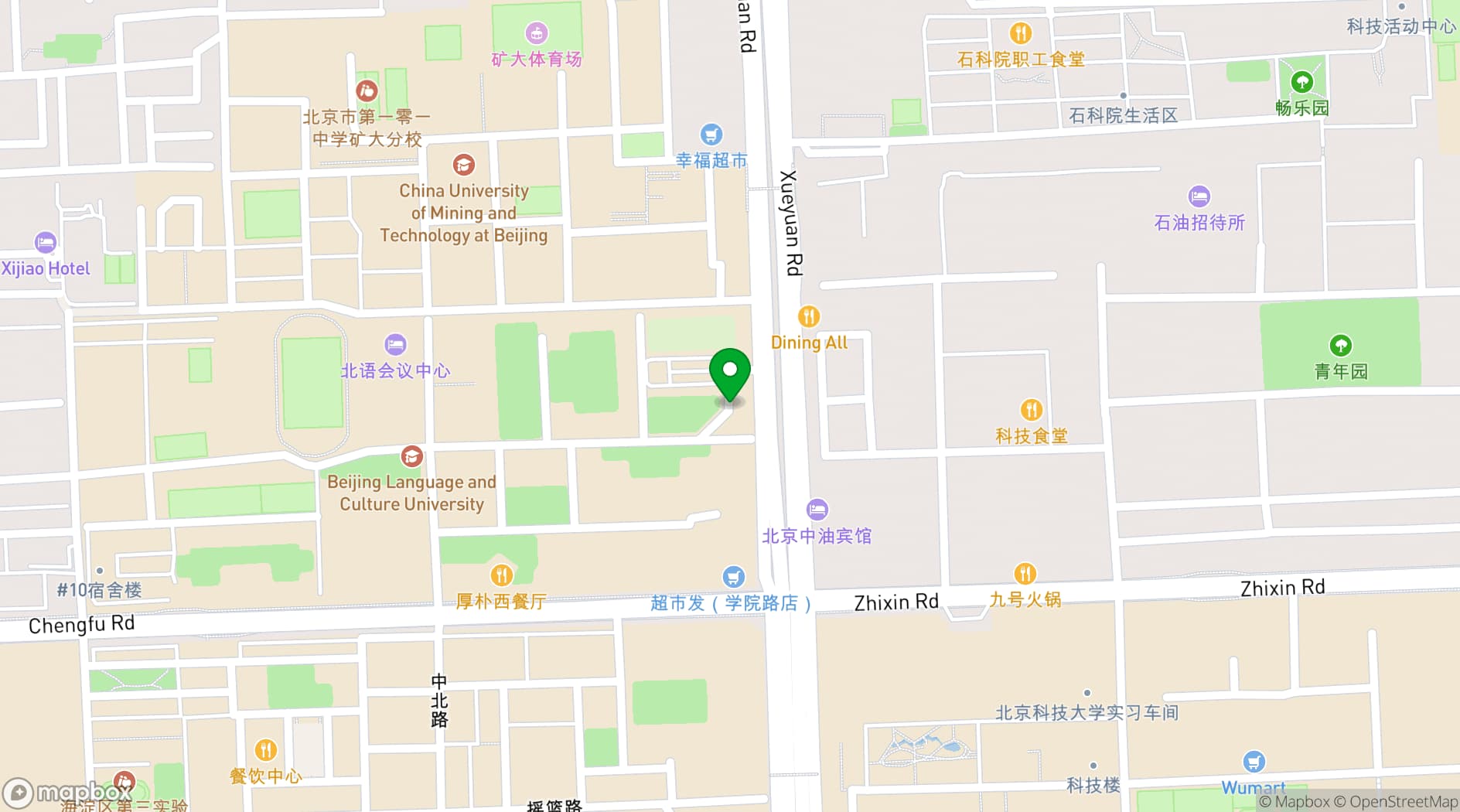 Map showing Beijing Language and Culture University