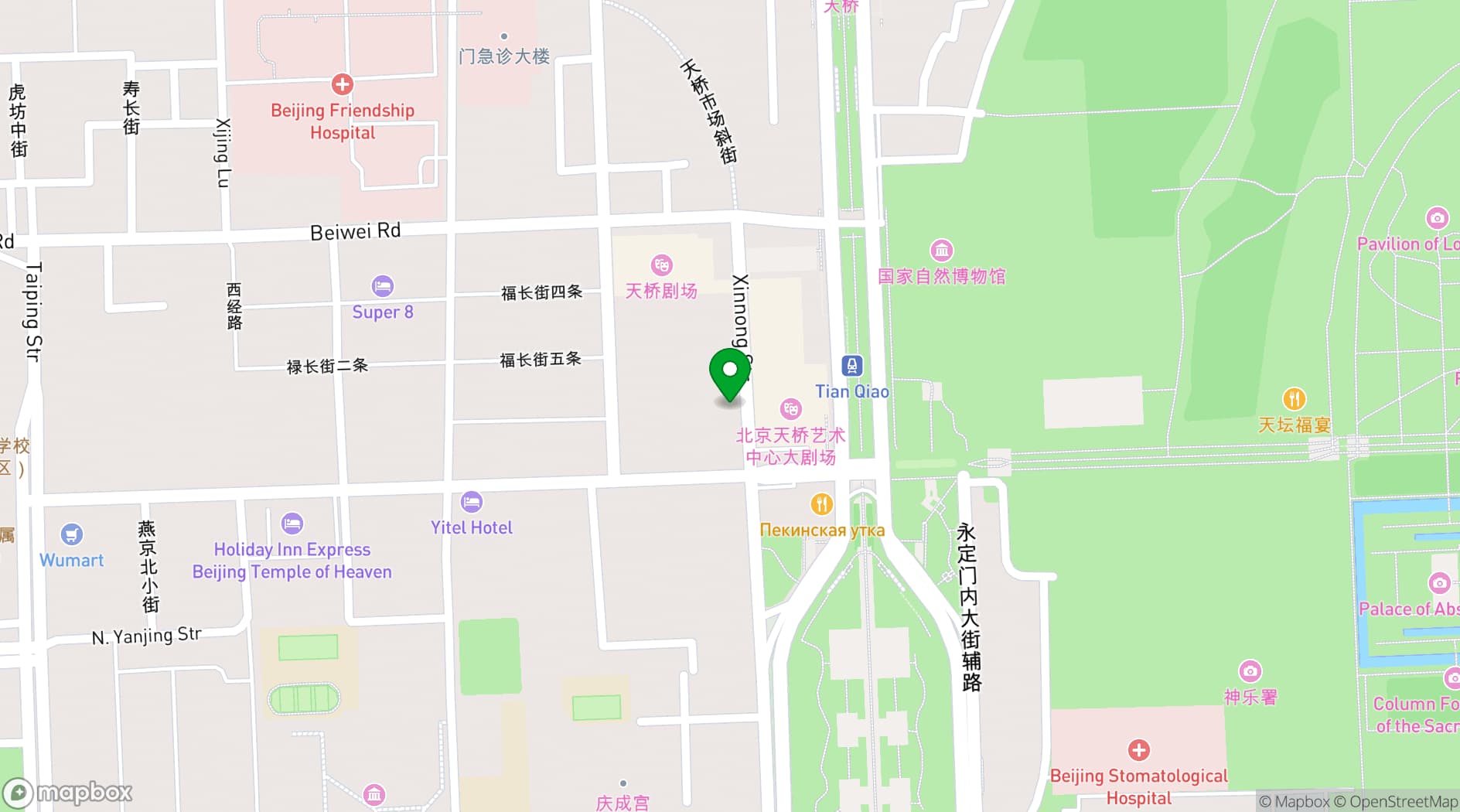 Map showing Holiday Inn Beijing Temple Of Heaven