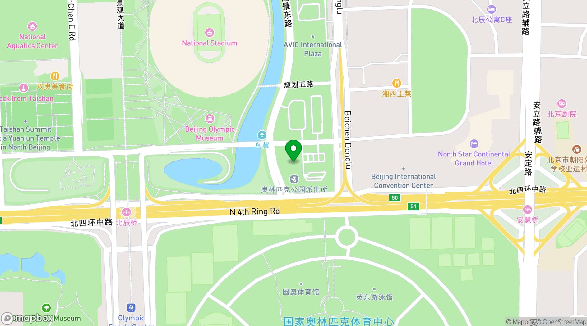 Map showing Beijing Yanqi Lake International Convention & Exhibition Center