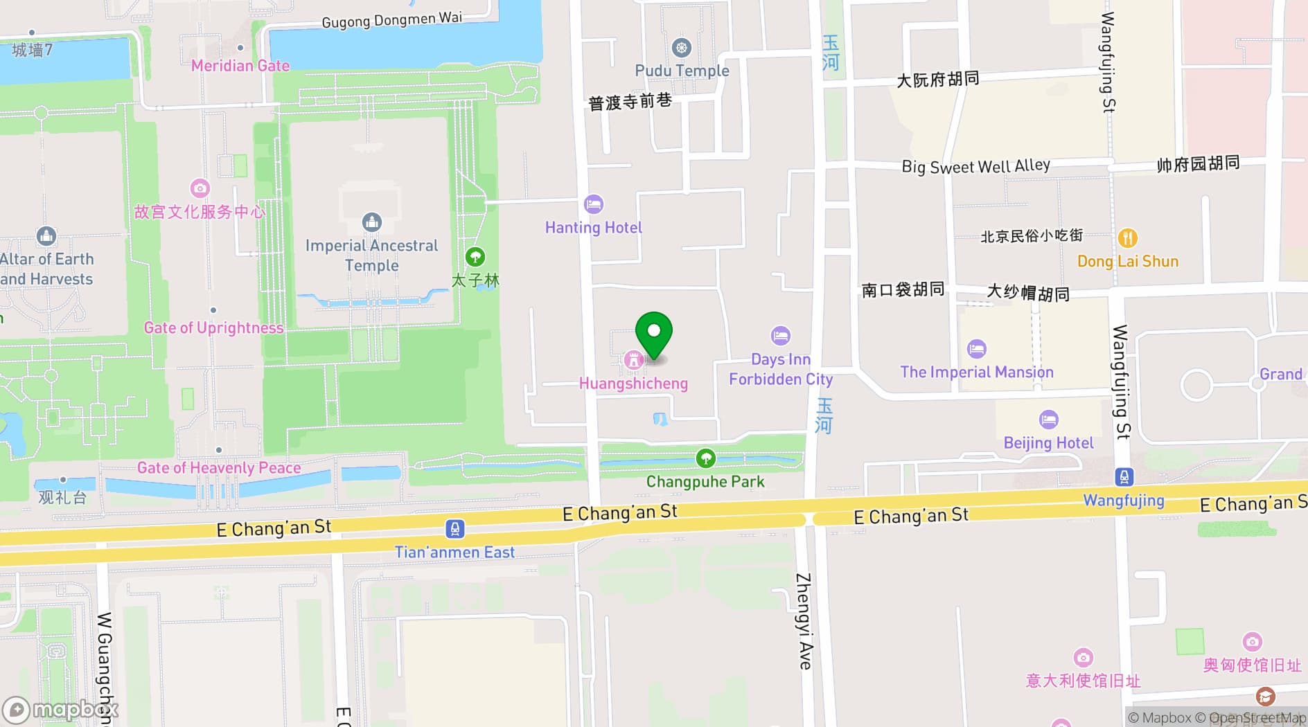Map showing Beijing Zoo