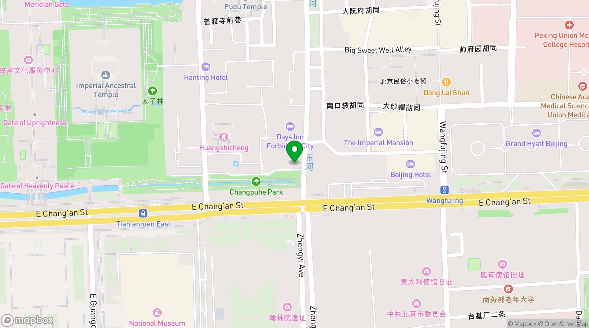 Map showing National Museum of China