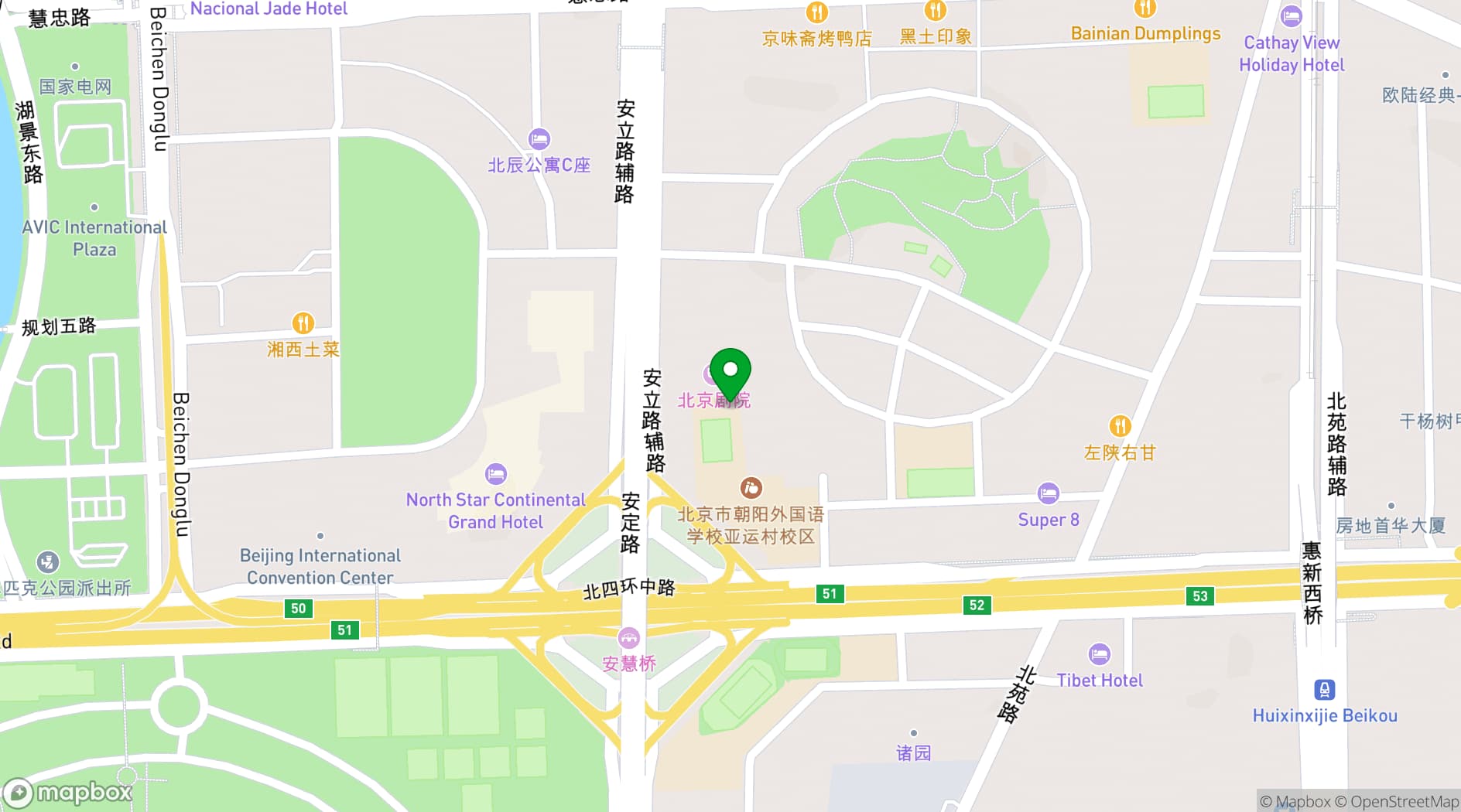 Map showing Beijing International Convention Center