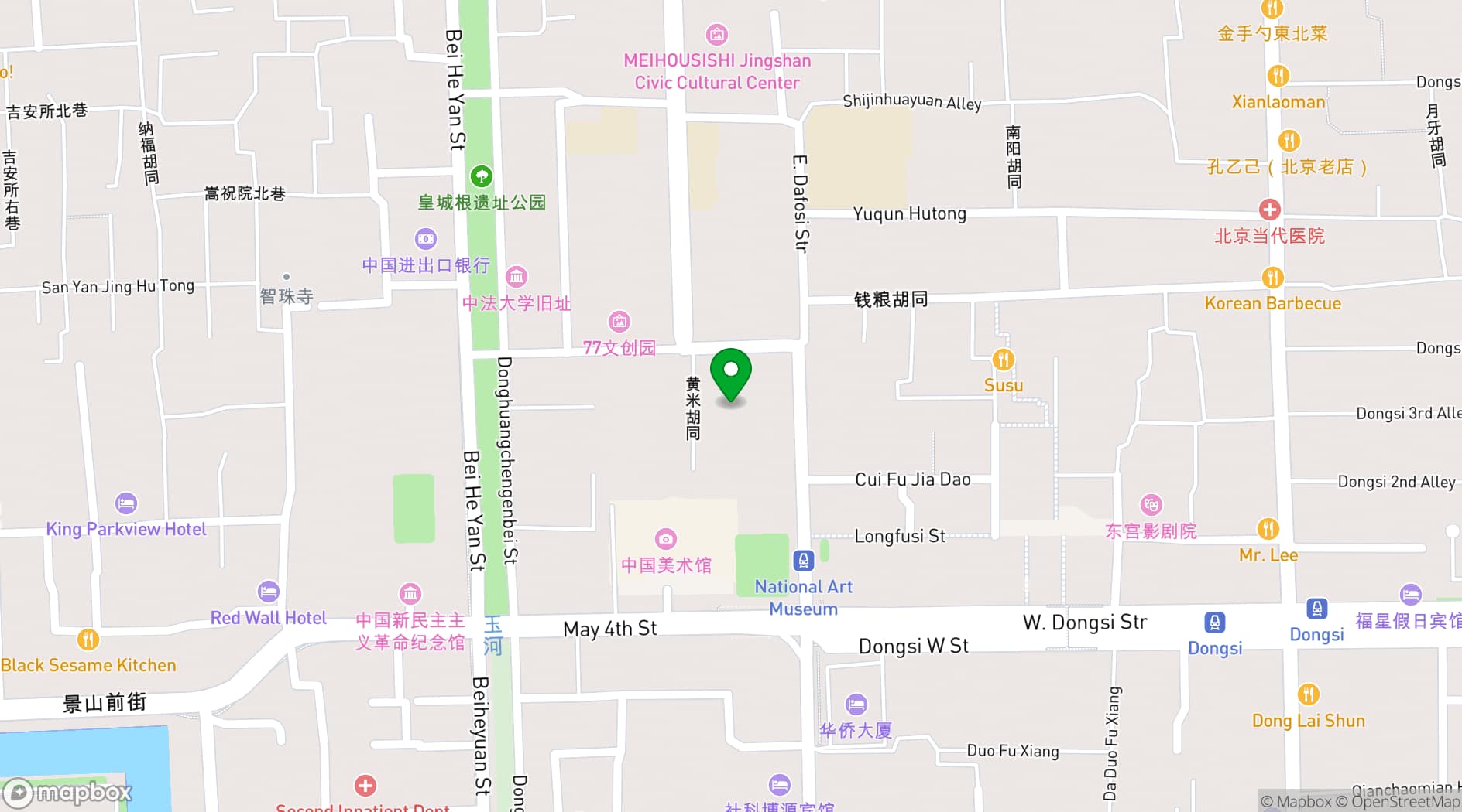 Map showing TRB Hutong