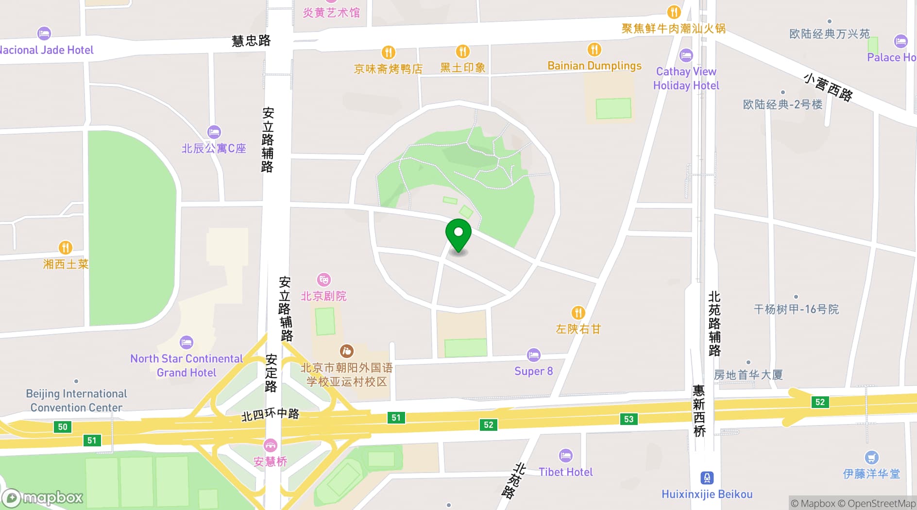 Map showing Beijing Continental Grand Hotel