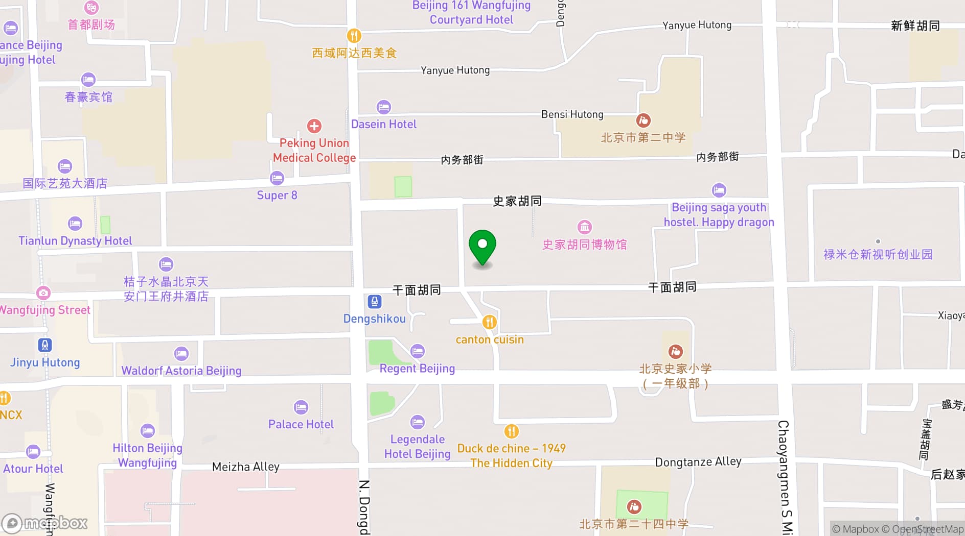 Map showing Waldorf Astoria Beijing