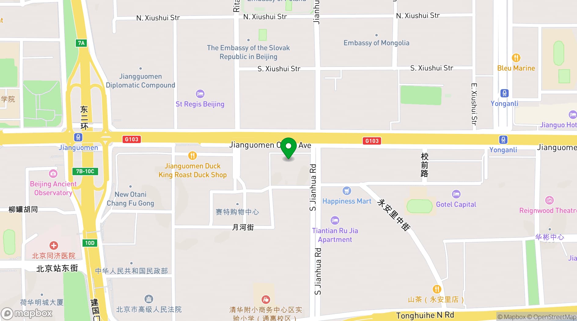 Map showing Sofitel Beijing Central