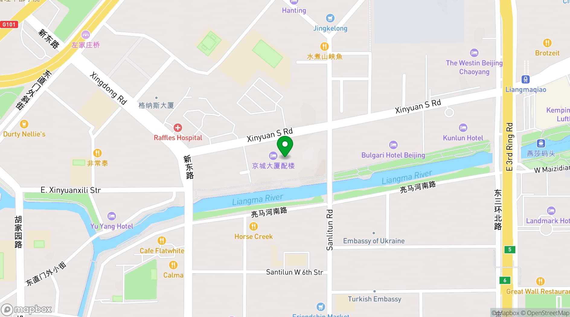 Map showing Yuyang Hotel Beijing