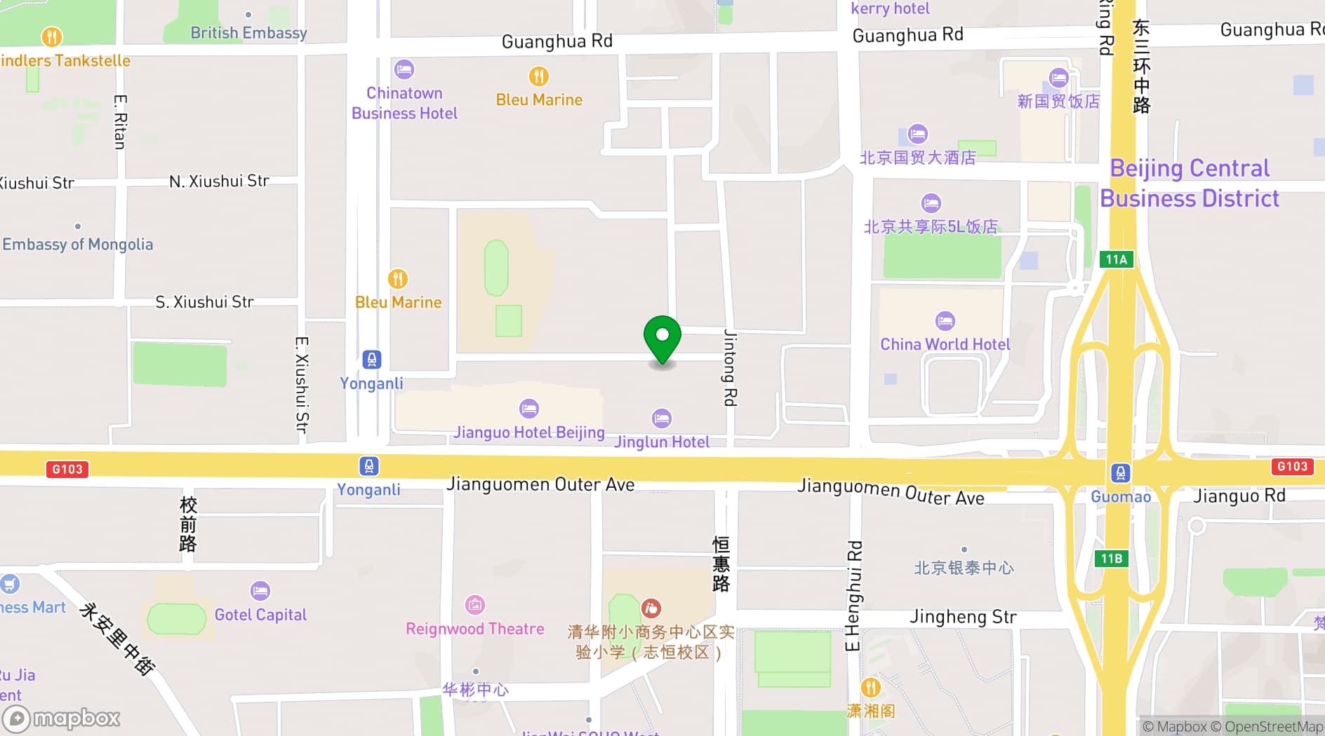 Map showing China World Exhibition Hall