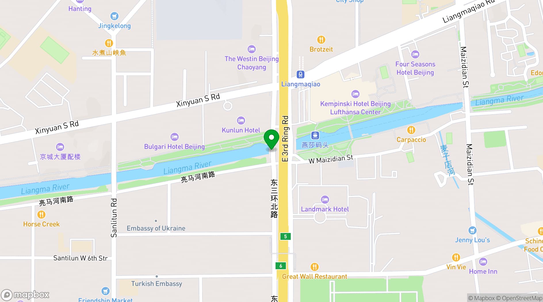 Map showing InterContinental Beijing Sanlitun