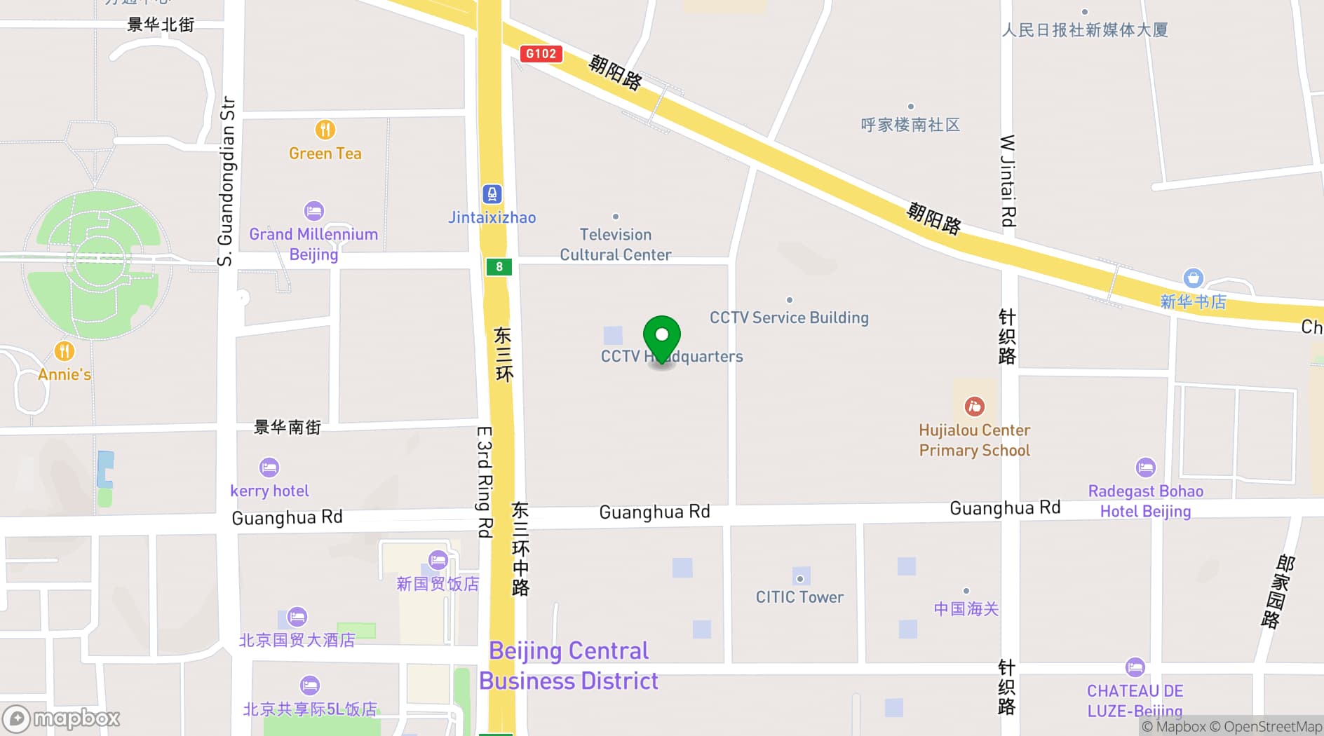 Map showing Kerry Hotel, Beijing