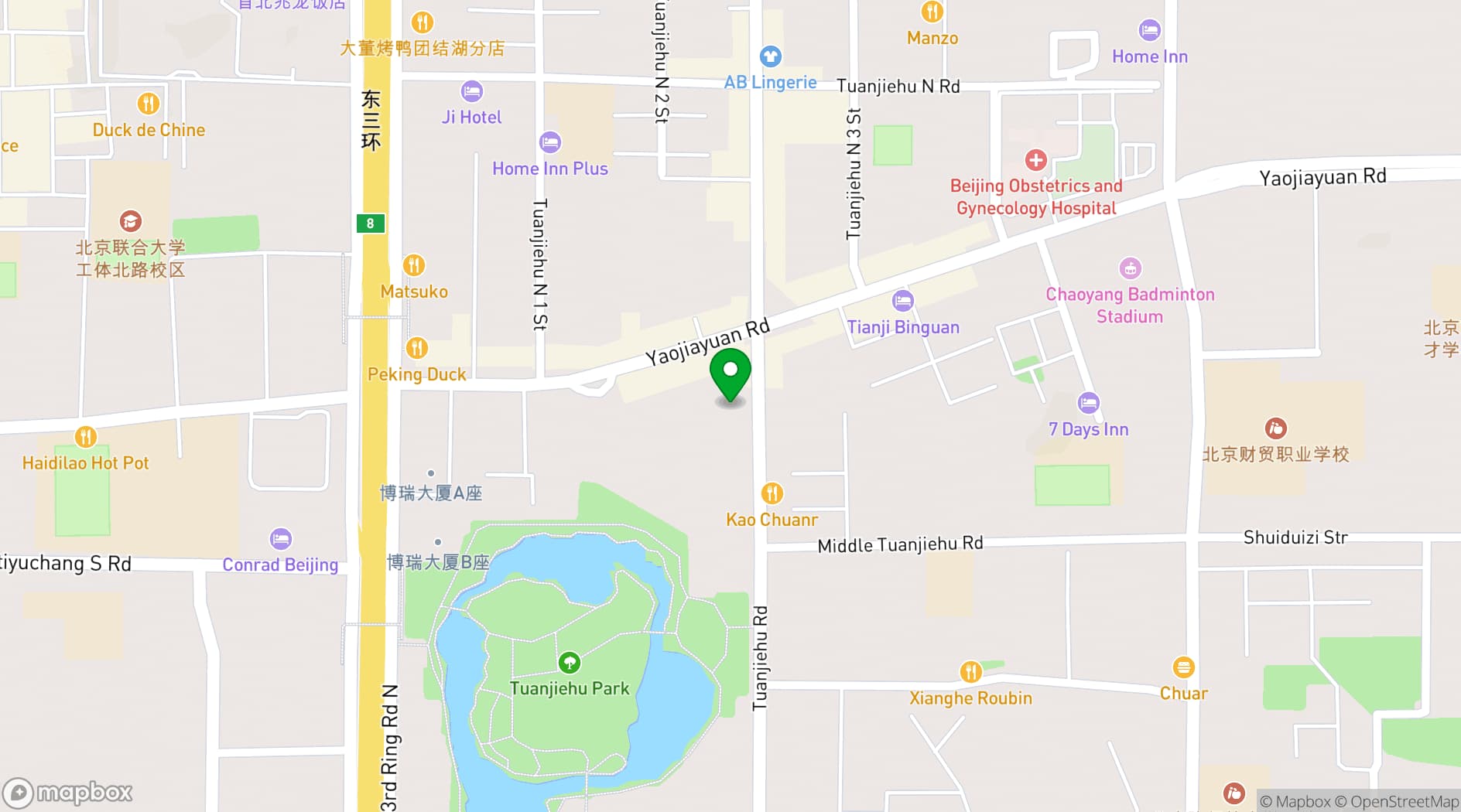 Map showing Conrad Beijing