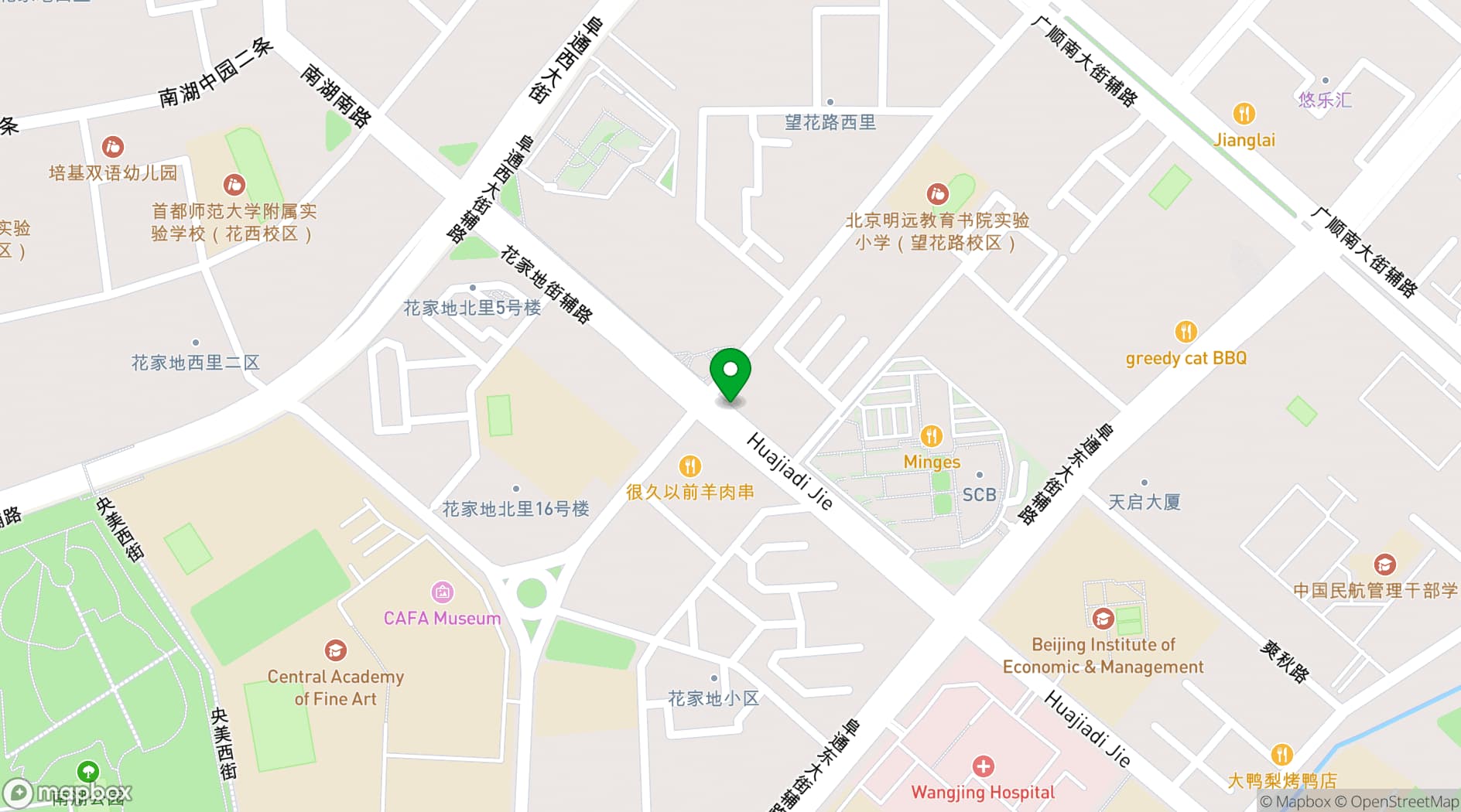 Map showing School of Architecture, Central Academy of Fine Arts