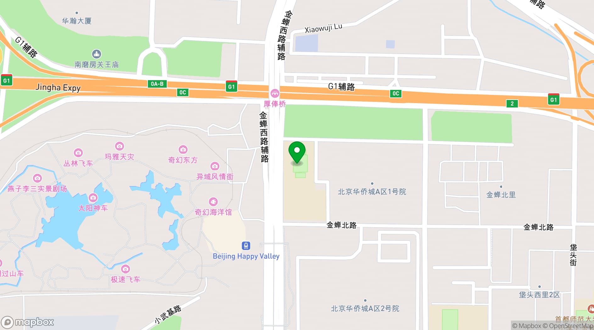 Map showing Beijing Happy Valley