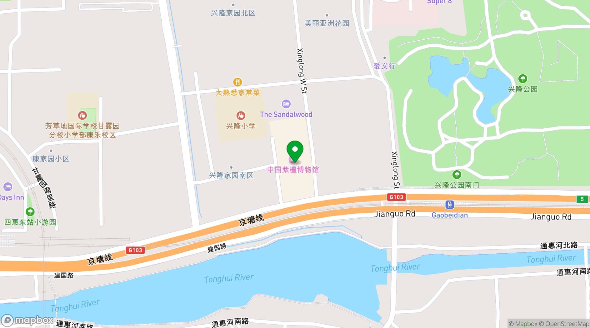 Map showing The Sandalwood, Beijing - Marriott Executive Apartments