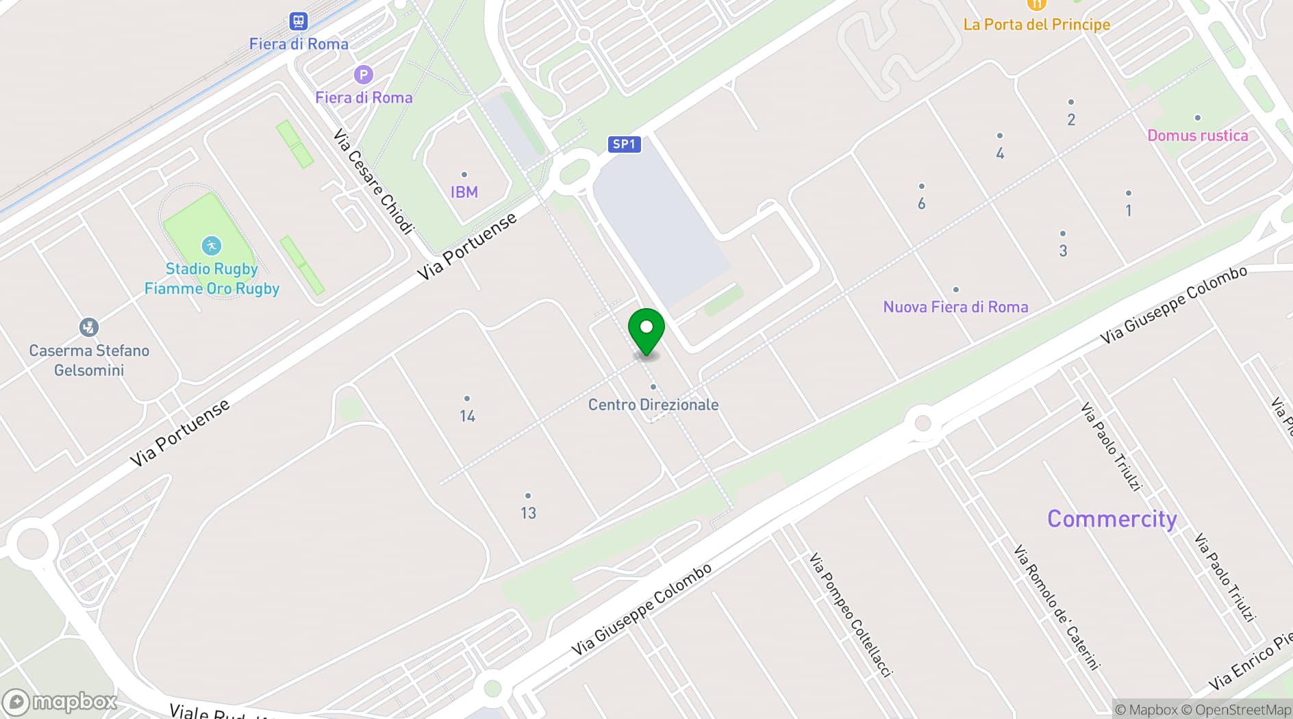 Map showing The Rome Expo Centre - Fiera di Roma