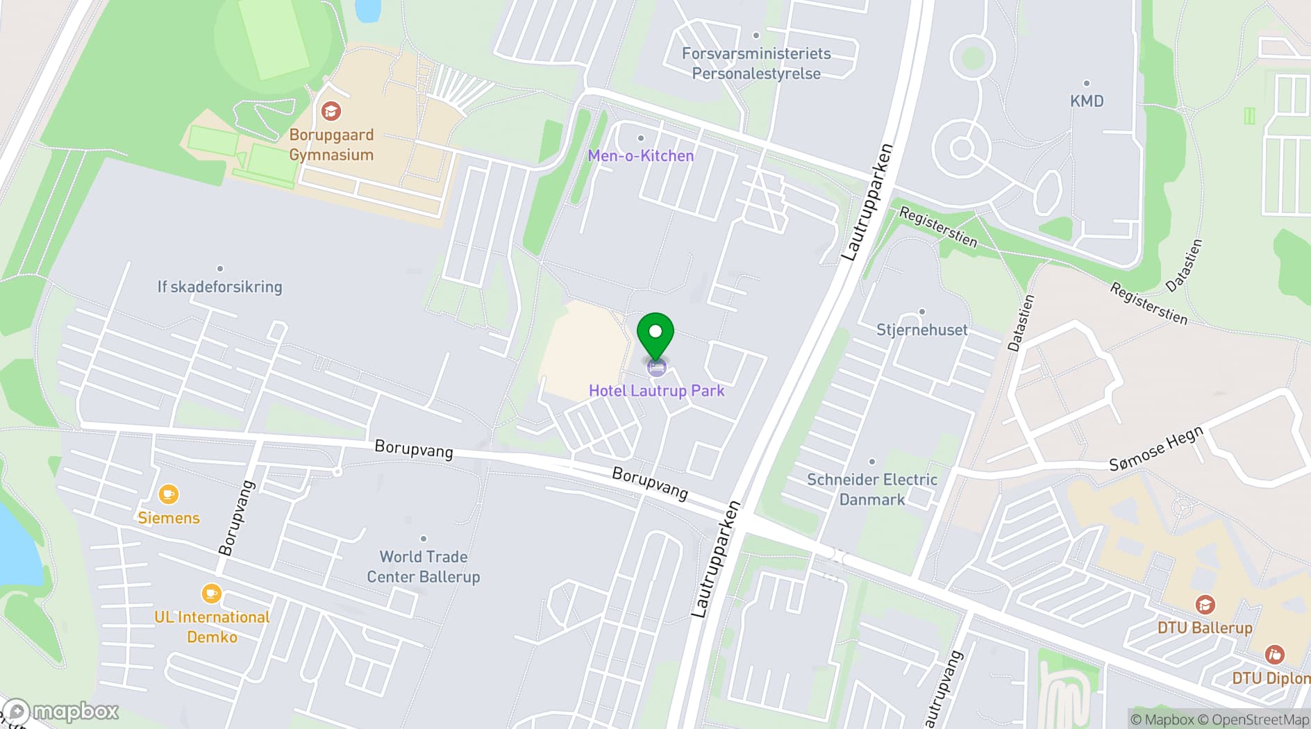 Map showing Hotel Lautrup Park
