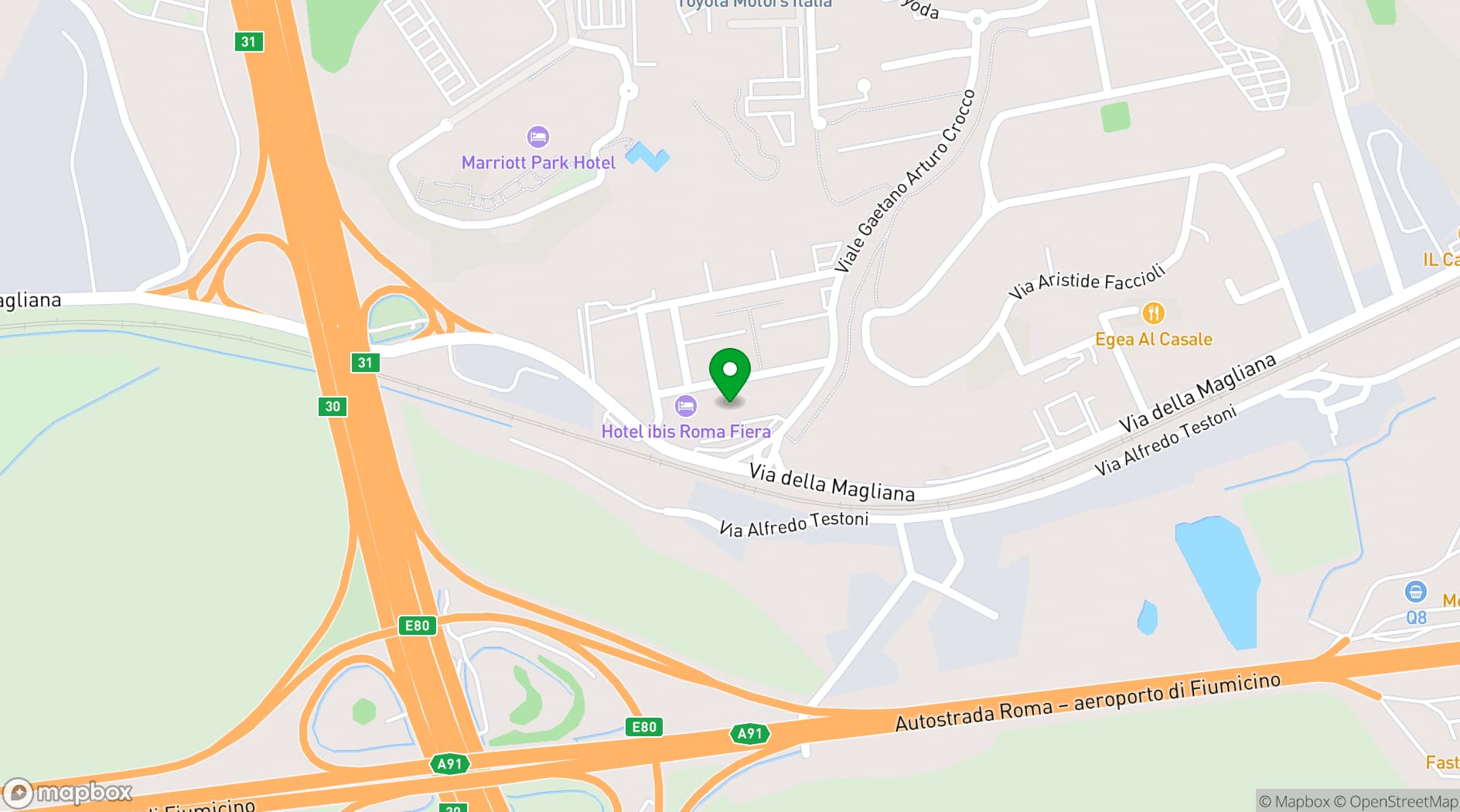 Map showing Fiera Roma