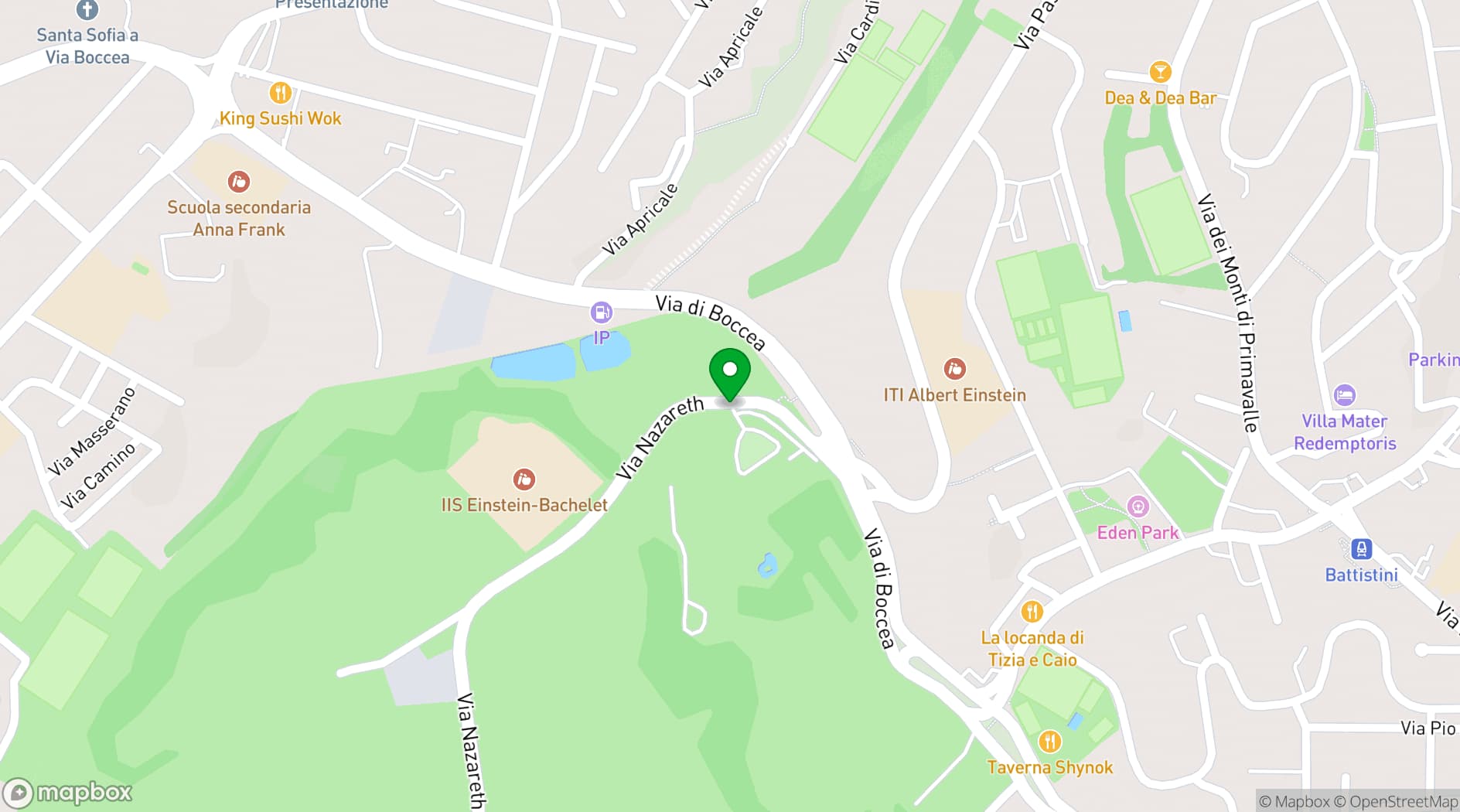 Map showing Villa Giovanelli
