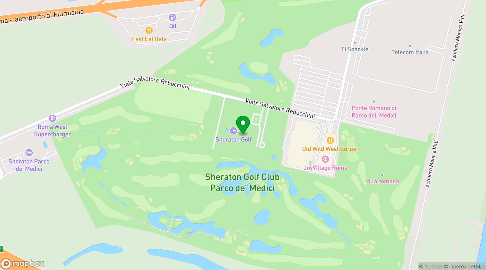 Map showing Sheraton Rome Parco de' Medici