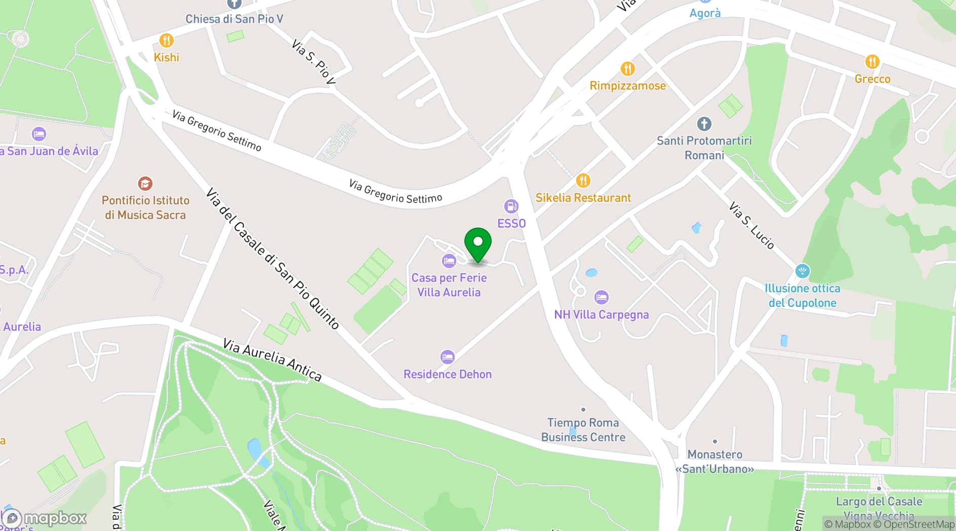 Map showing Villa Aurelia