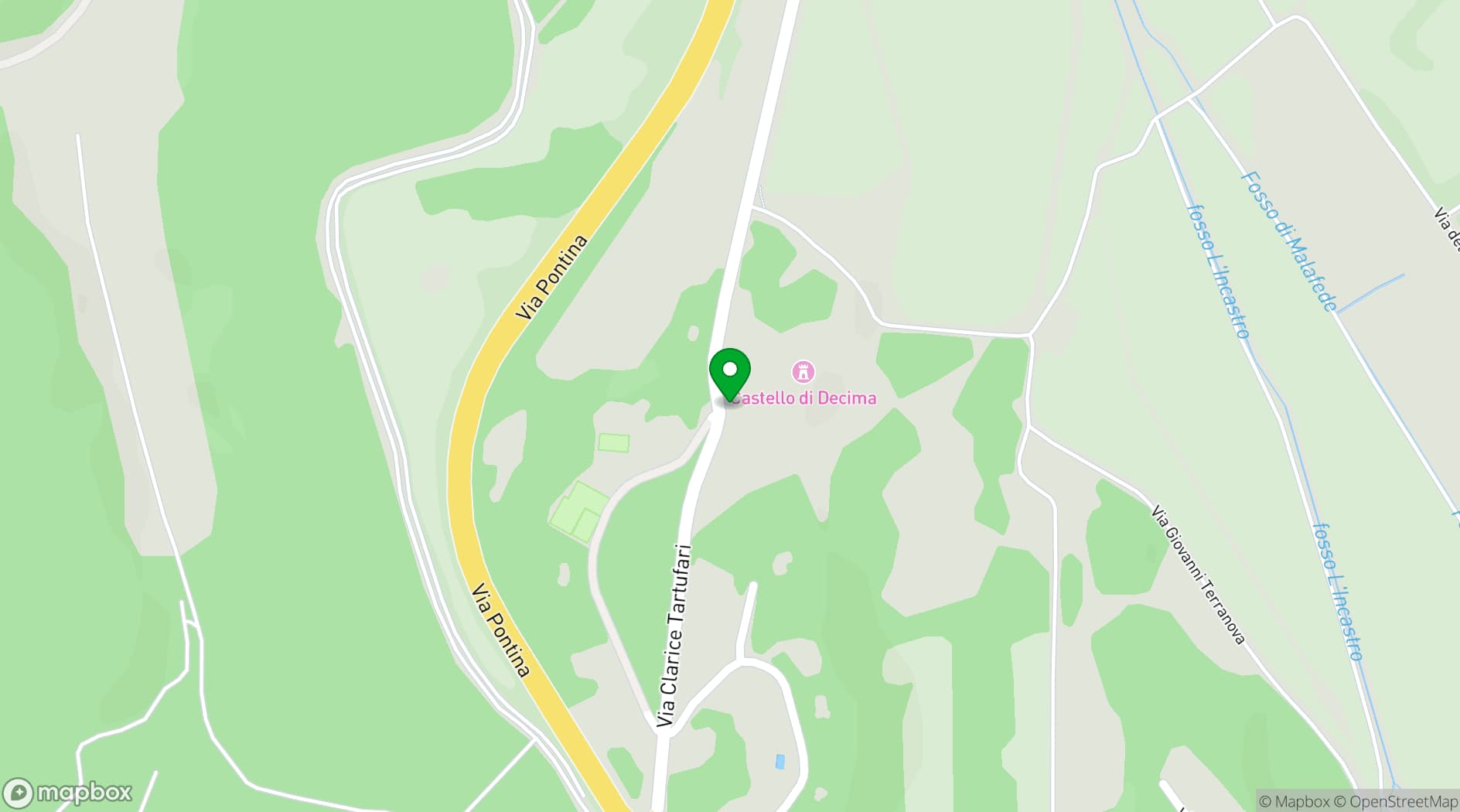 Map showing Castello di Decima