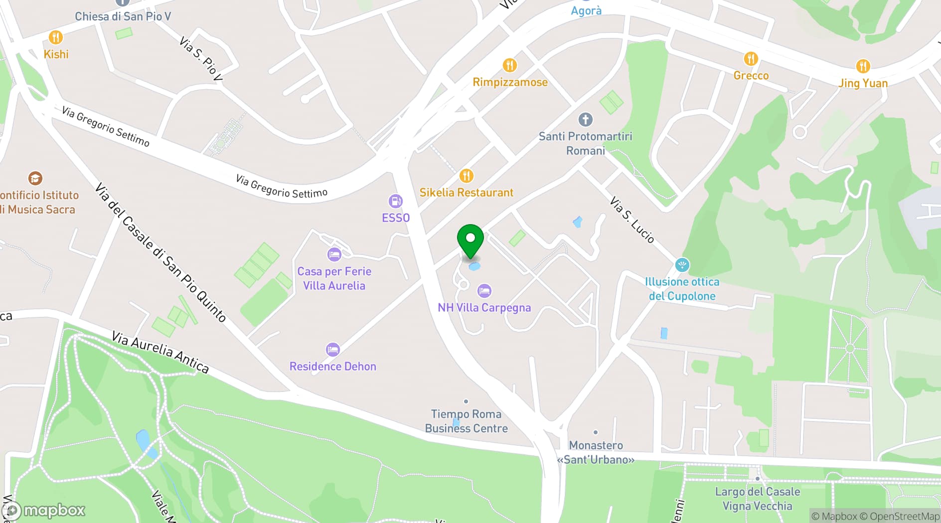 Map showing NH Roma Villa Carpegna