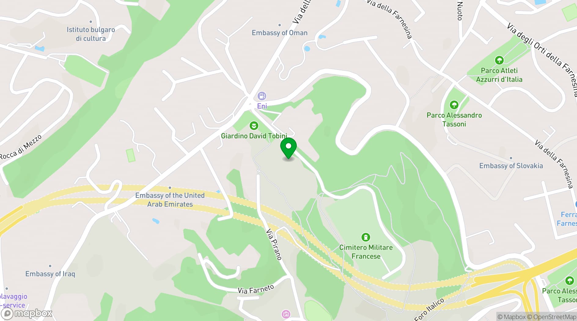 Map showing Villa Vittoria