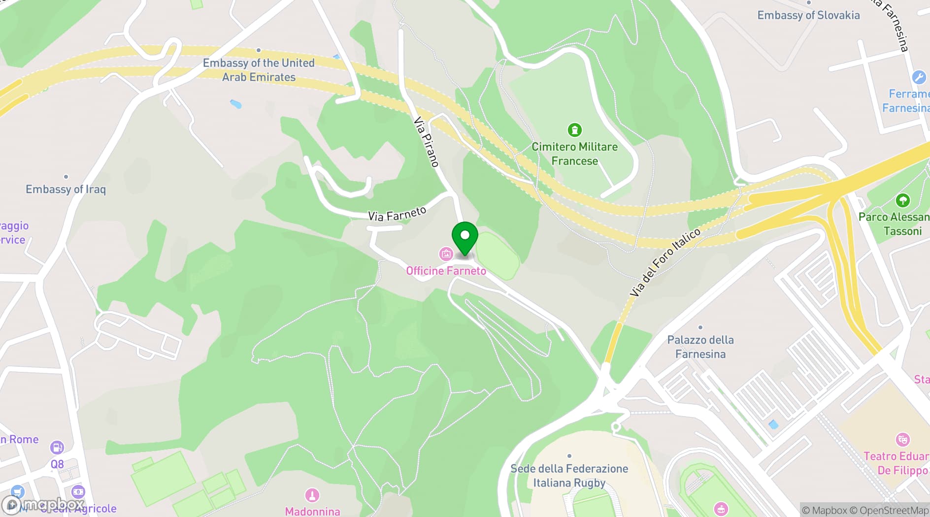 Map showing Officine Farneto
