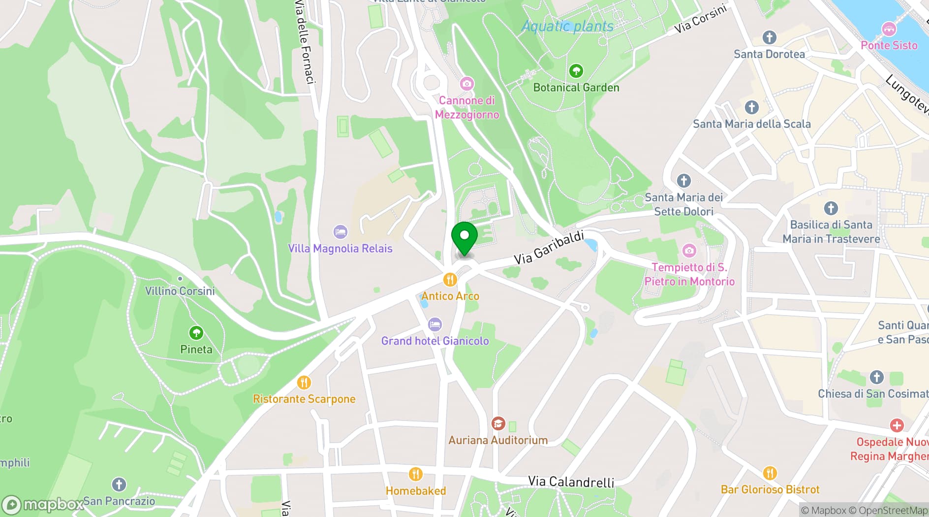 Map showing Villa Aurelia