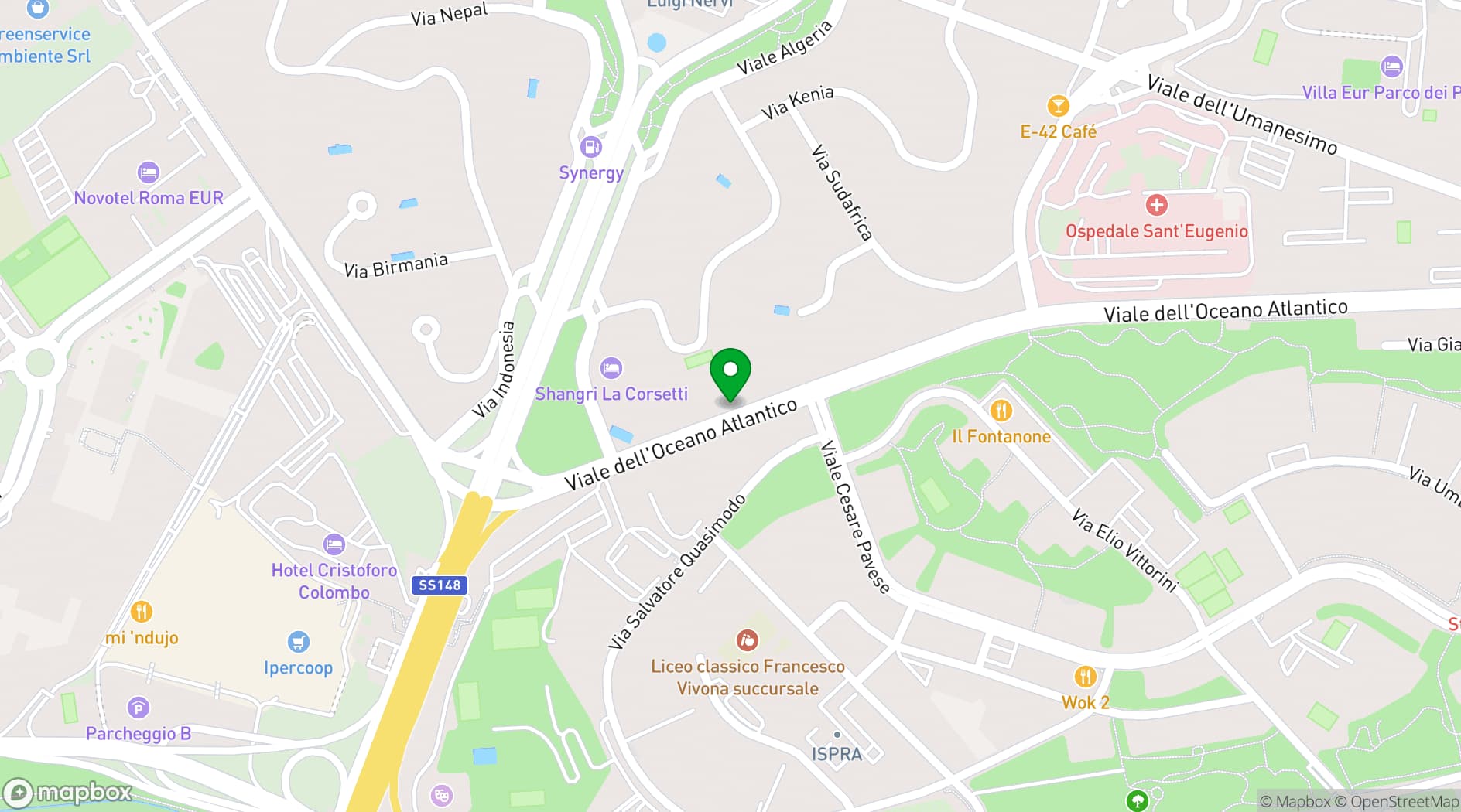 Map showing Omnia Hotels